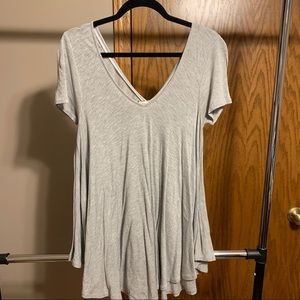 Anthropologie Gray Flowy Top